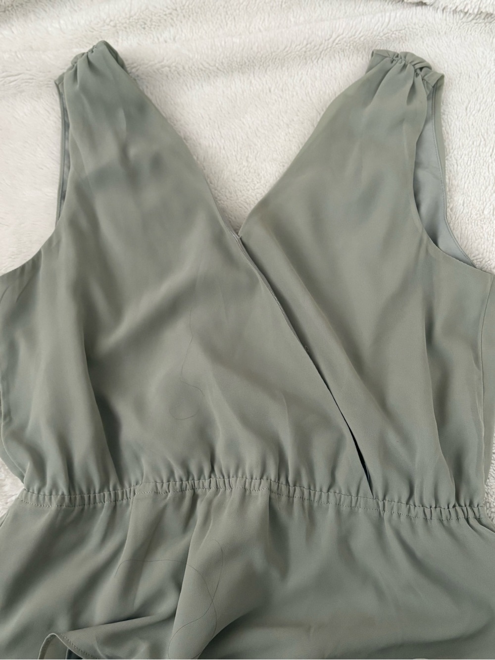 Banana Republic Sage Green Sleeveless Wrap Dress